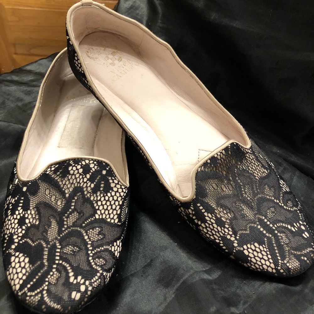 Vince Camuto Black Lace Flats